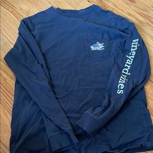 Vineyard Vines Blue Logo Long Sleeve Tee